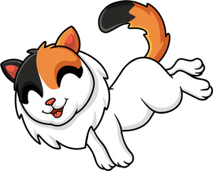 跳跃的三色猫咪