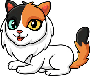 可爱三色猫咪卡通形象