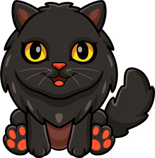 可爱黑猫卡通形象