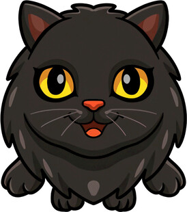 可爱黑猫卡通形象
