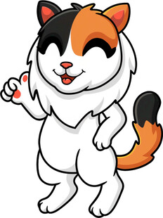 俏皮三色猫比耶