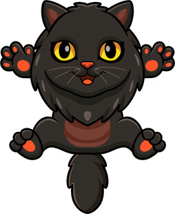 可爱黑猫跃起瞬间