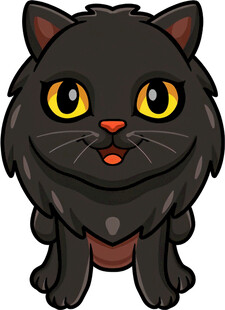 可爱黑猫卡通形象