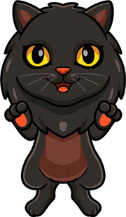 可爱黑猫卡通形象