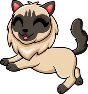 奔跑的可爱暹罗猫