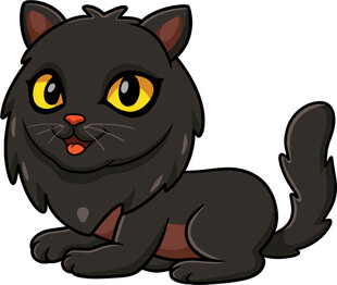 可爱黑猫卡通形象