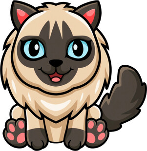 可爱暹罗猫卡通形象