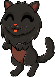 可爱黑猫站立卖萌