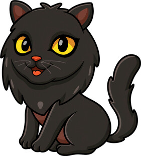 可爱黑猫卡通形象