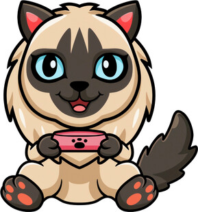 可爱猫咪玩粉色掌机