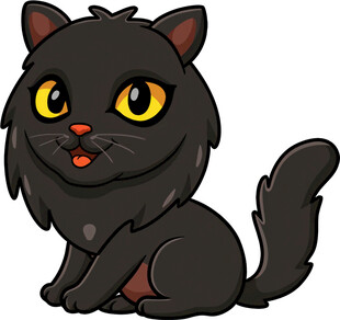 可爱黑猫卡通形象