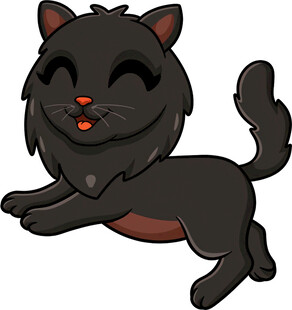 可爱黑猫欢快奔跑