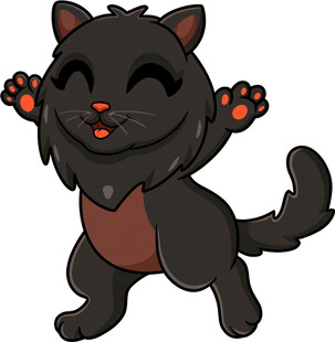 黑猫开心挥舞爪子