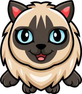 可爱暹罗猫卡通形象