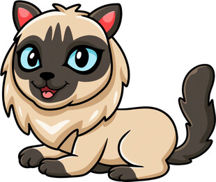 可爱卡通暹罗猫形象