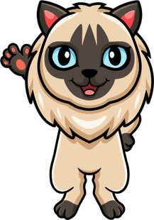 可爱暹罗猫挥手示意