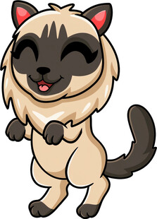 可爱站立猫咪卡通形象