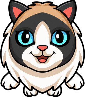 可爱三色猫咪卡通形象