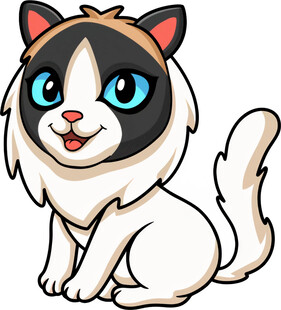 可爱布偶猫卡通形象