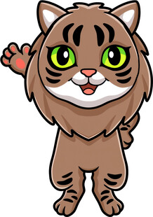 可爱招手小猫咪