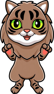 可爱卡通小猫开心比心