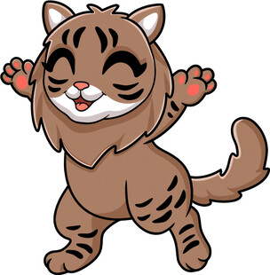 欢快跳舞的小猫咪