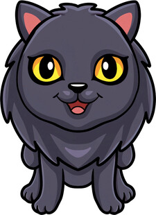 可爱黑猫卡通形象