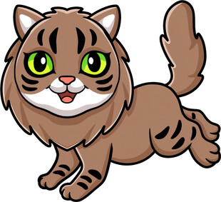 奔跑的可爱卡通猫咪