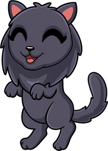 可爱黑猫开心站立