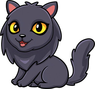 可爱黑猫卡通形象