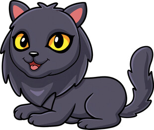 可爱黑猫卡通形象