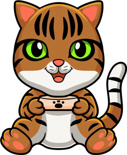 可爱小老虎玩手机