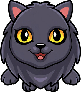 可爱黑猫卡通形象