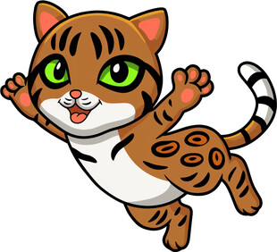 跳跃的可爱小老虎