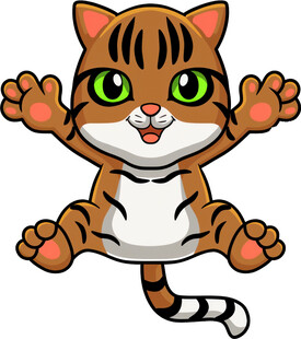 可爱跳跃小老虎