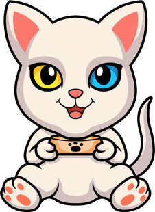 可爱小猫玩手机