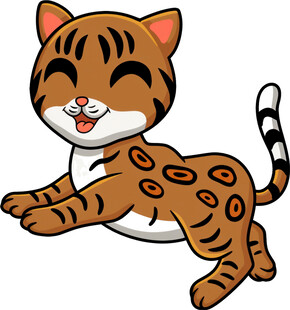 可爱小老虎欢快奔跑