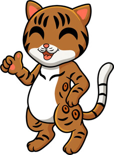 可爱卡通小老虎俏皮模样