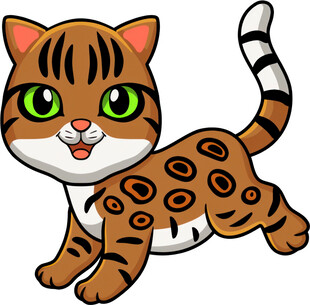 可爱小豹猫卡通形象
