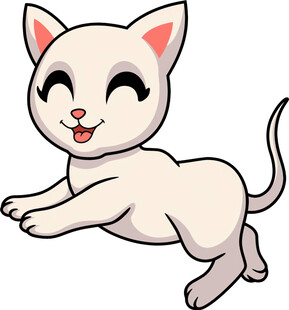 可爱小猫欢快奔跑