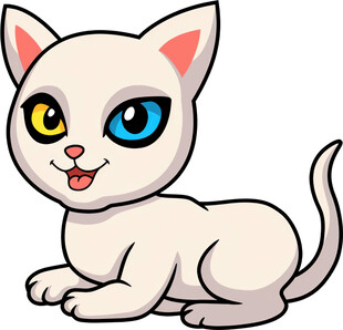 可爱小白猫卡通形象