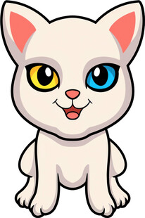 可爱双色眼小白猫