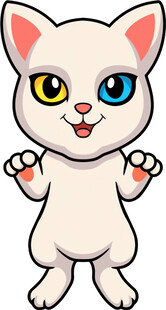 可爱双色眼小猫