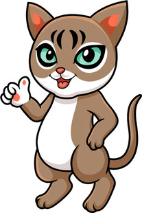 可爱猫咪打招呼