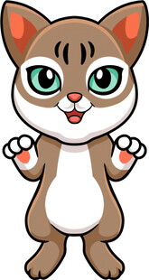 可爱猫咪开心比耶