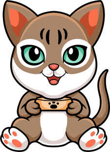 可爱猫咪手持物品萌态十足