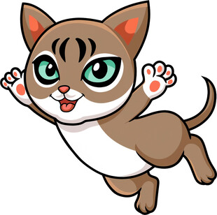 跳跃的可爱小猫