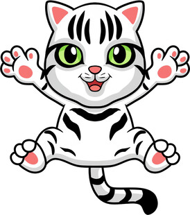 可爱卡通小老虎跳跃瞬间