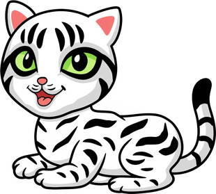 可爱斑纹小猫卡通形象