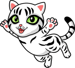 跳跃的条纹小猫